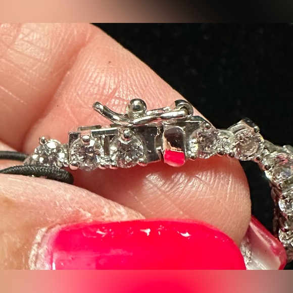 Kiera Couture Sterling Silver & Swarovski Crystal Necklace Choker 17” - Picture 3 of 8